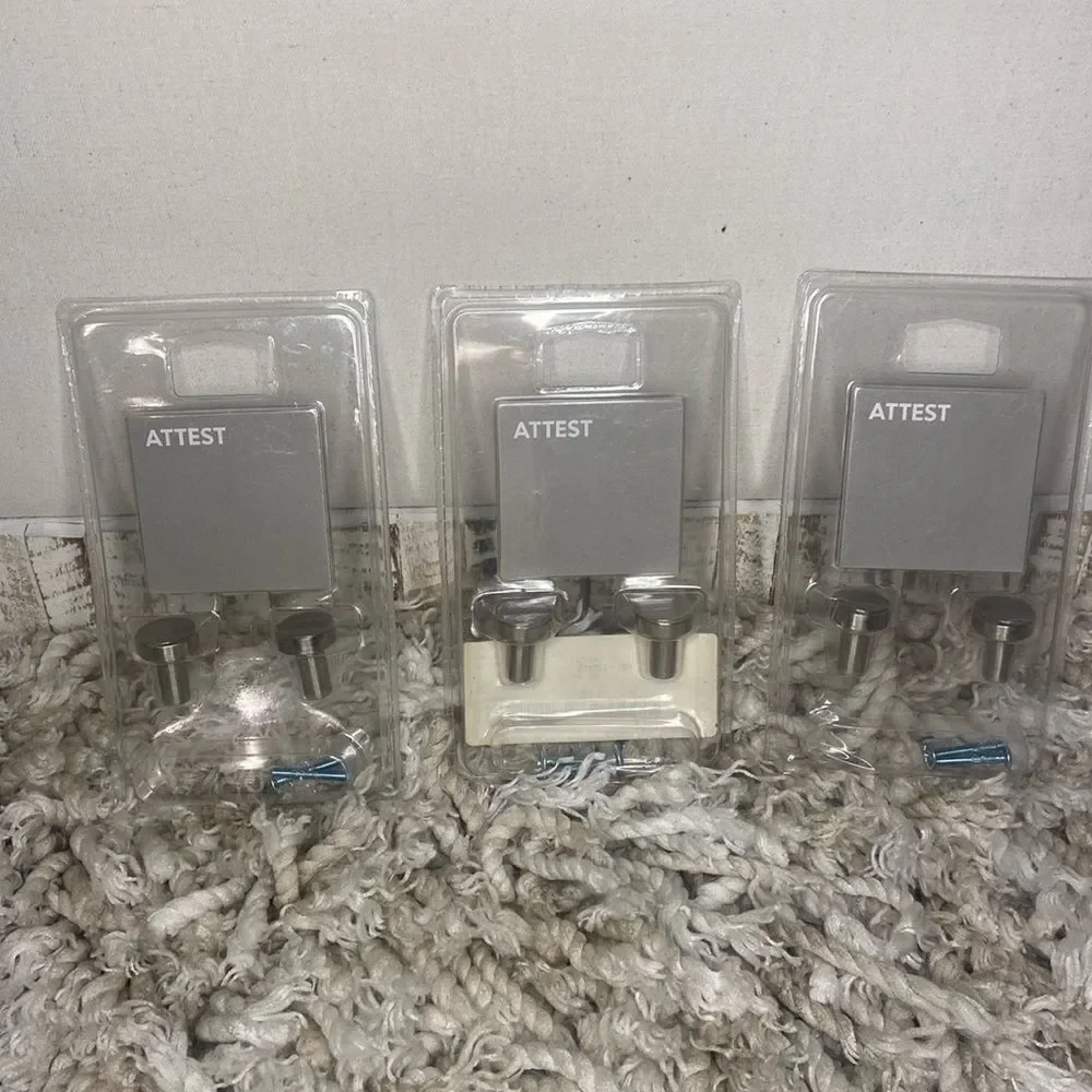 Ikea ATTEST Knob / Drawer Pull Stainless Steel New SEALED lot of 3 packages of 2